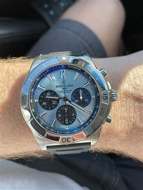 orange face breitling watch|Breitling ice blue chronomat.